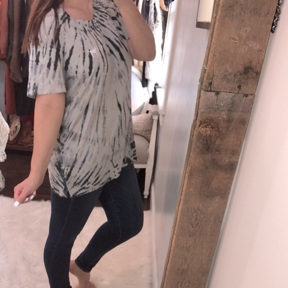 PINK grey swirl tie dye grey T-shirt size large - Picture 2 of 8